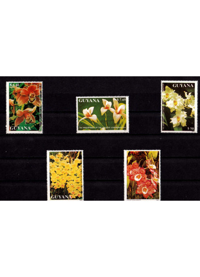 GUYANA francobolli serie completa nuova tematica Fiori Yvert e Tellier 2685/K